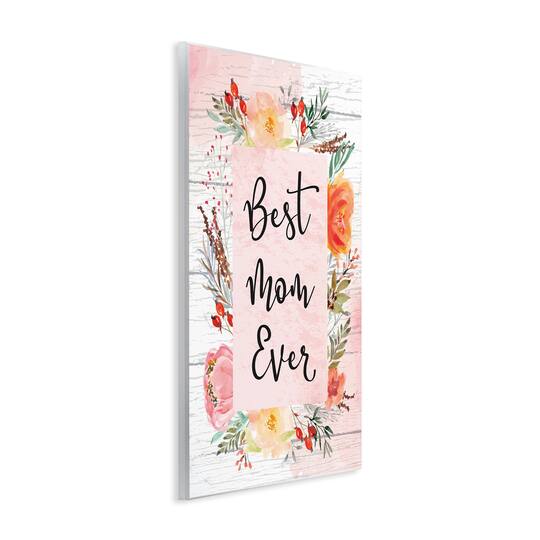 Stupell Industries Best Mom Ever Floral Mother's Day Wall Plaque Art